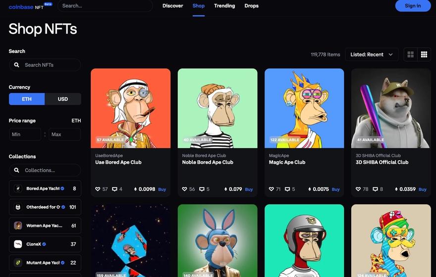 Coinbase NFT marketplace