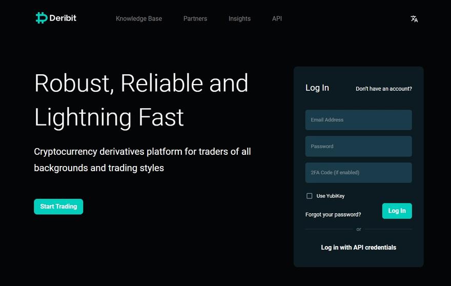 Deribit website