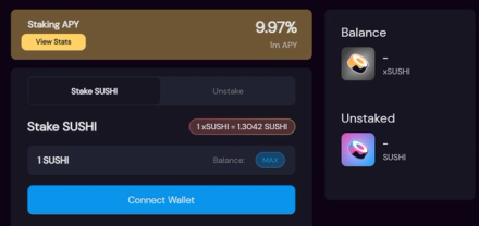 SushiSwap staking platform to ea yield