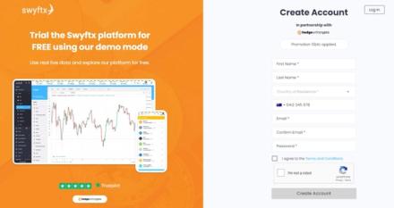 Creating an account with Swyftx