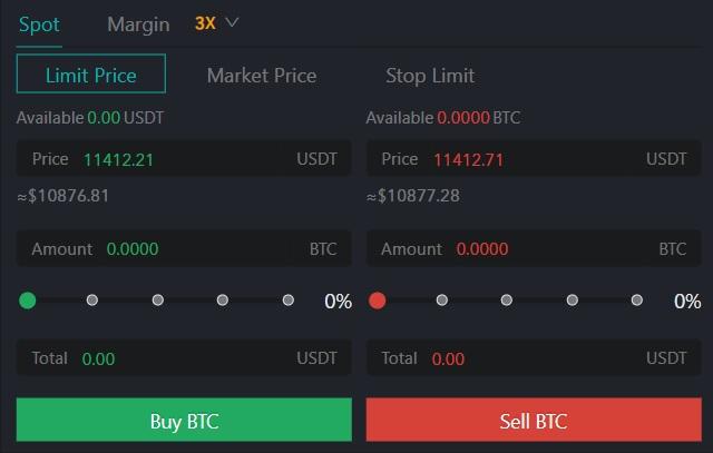 placing orders on digifinex