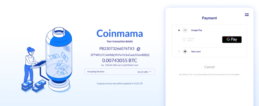 select google pay on Coinmama