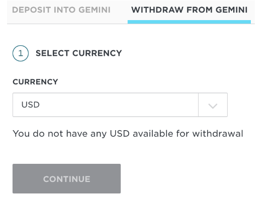 Select fiat to withdraw