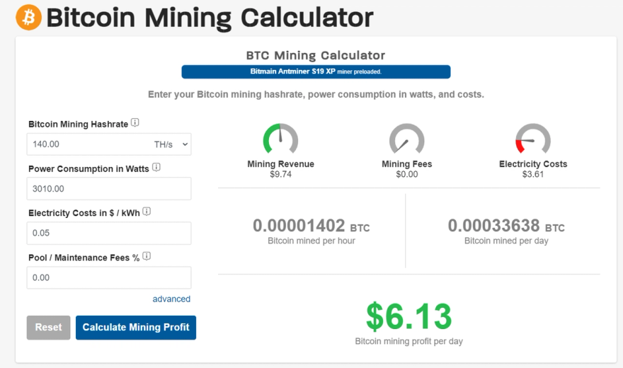 Bitcoin profitability calculator for hobby mining
