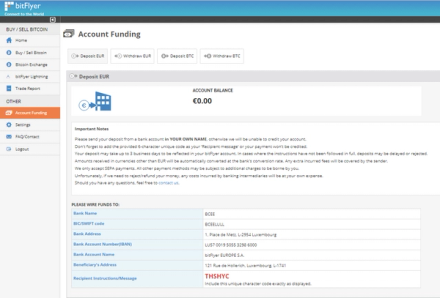 bitflyer deposit funds