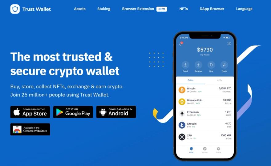Download and open trust wallet