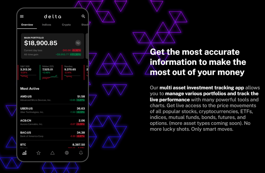 Delta crypto portfolio app
