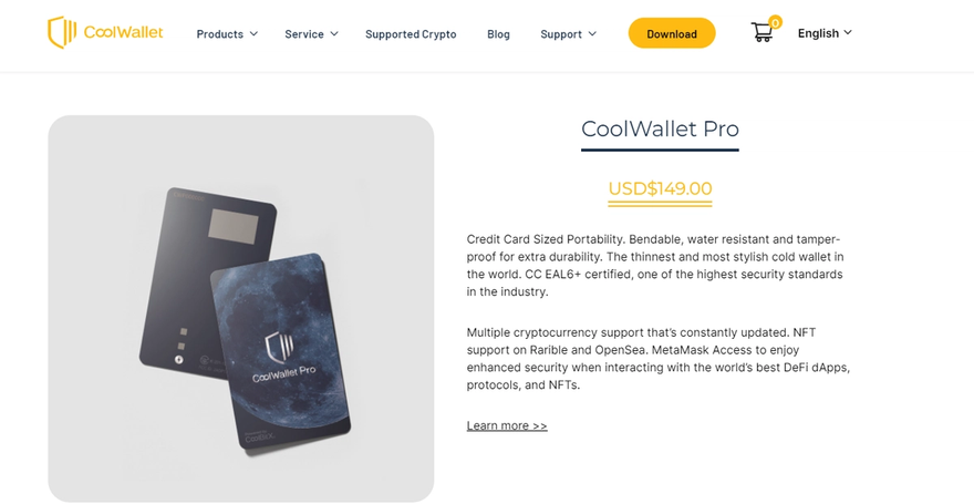 Coolwallet Pro specs