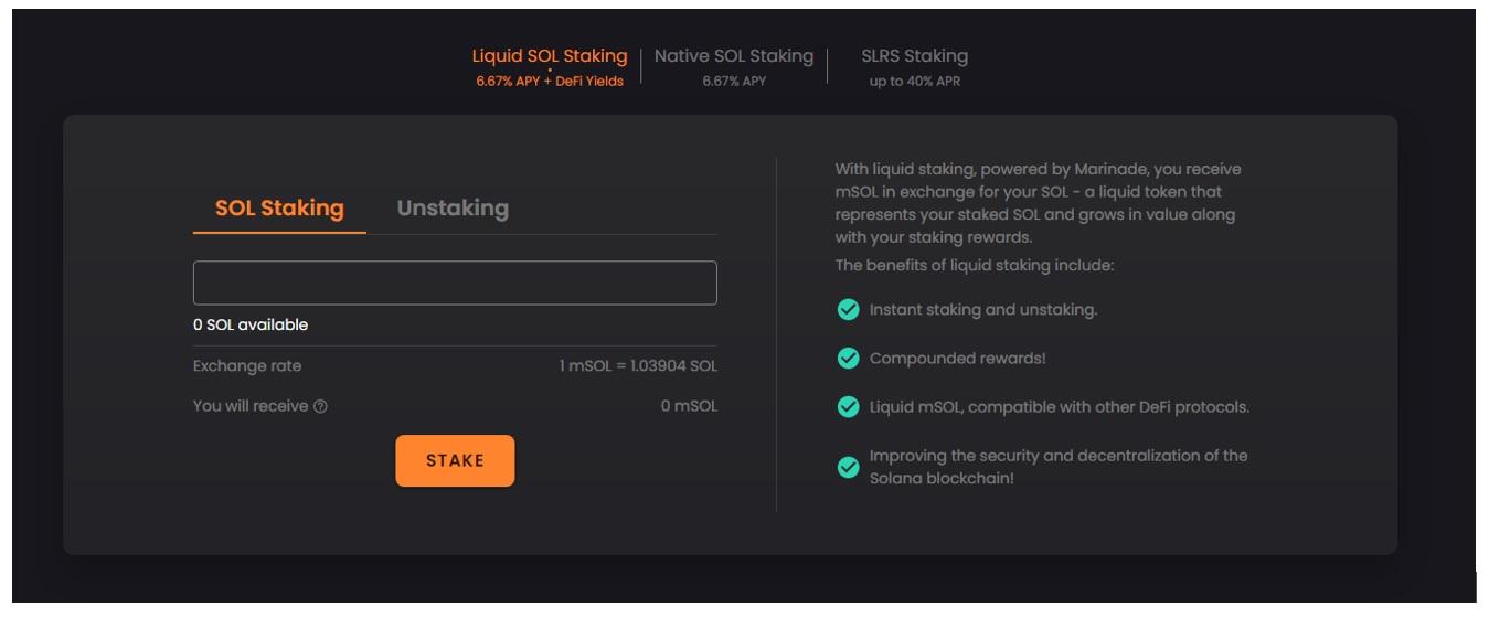 Staking Solana using the Solflare wallet