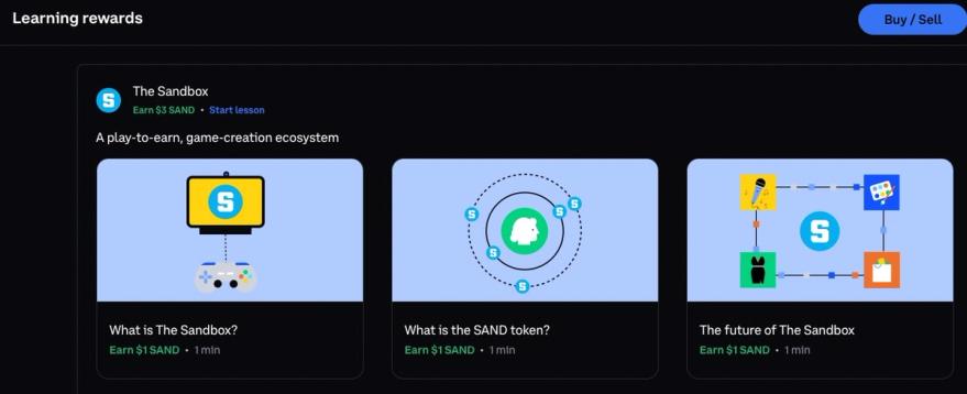 Learning rewards on Coinbase