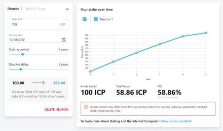 ICP staking calculator