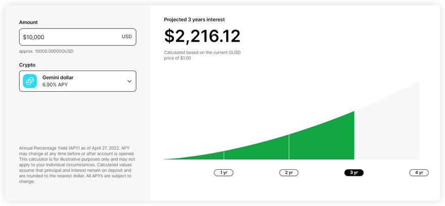 Earning interest on crypto deposits on Gemini
