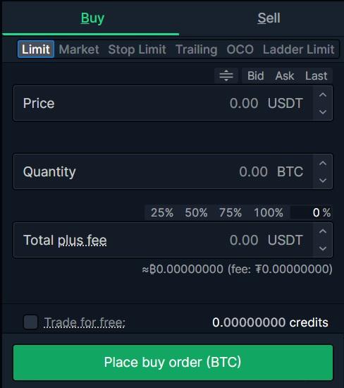 bittrex placing trades