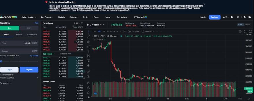 Phemex testnet for demo trading crypto