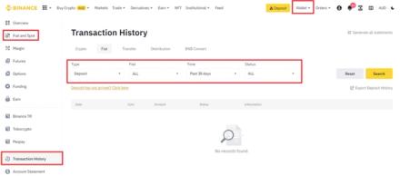 View deposit and withdrawal history on binance