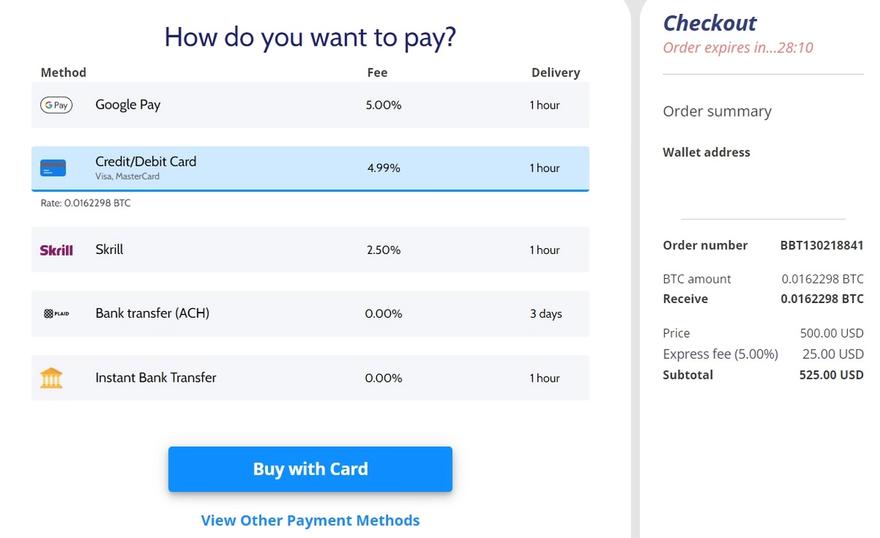 Paying for Bitcoin with prepaid card on Coinmama