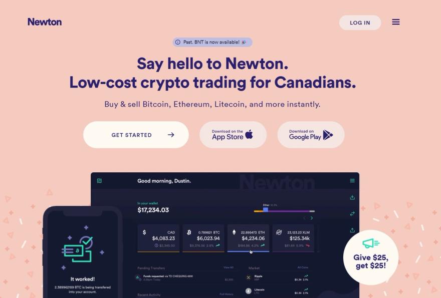 Newton crypto exchange website