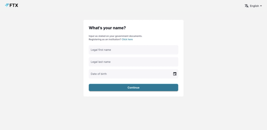 FTX basic information for KYC