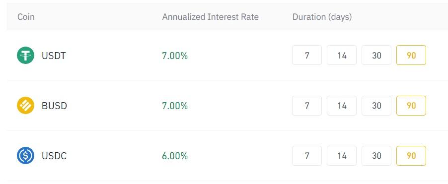 binance fixed savings account