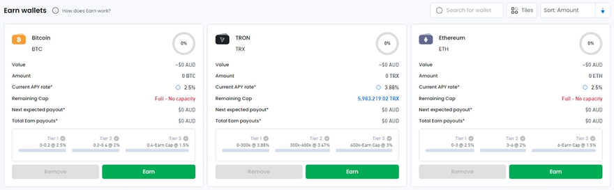 Swyftx earn wallets
