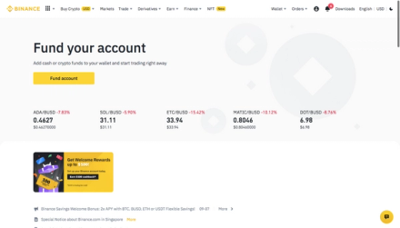 Binance dashboard screenshot