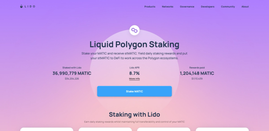 Staking Polygon with Lido Finance