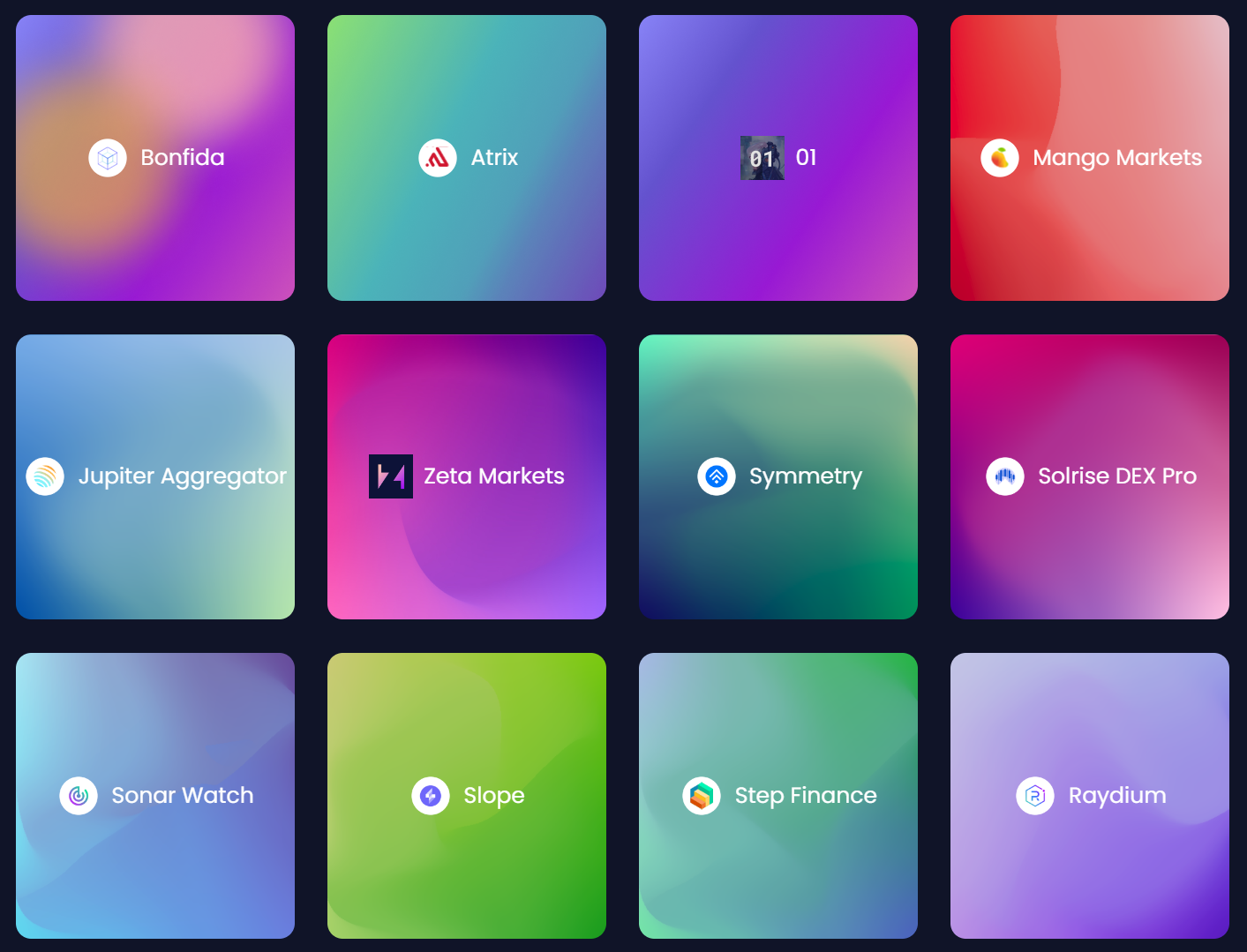 Supported trading applications on Serum