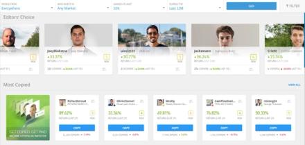 Etoro Copy trade feature