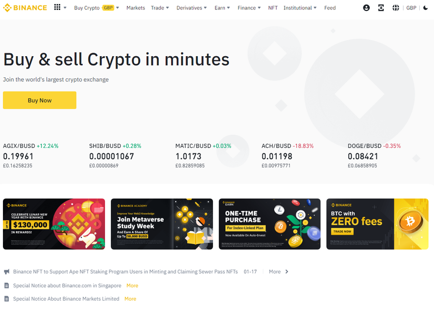 binance website