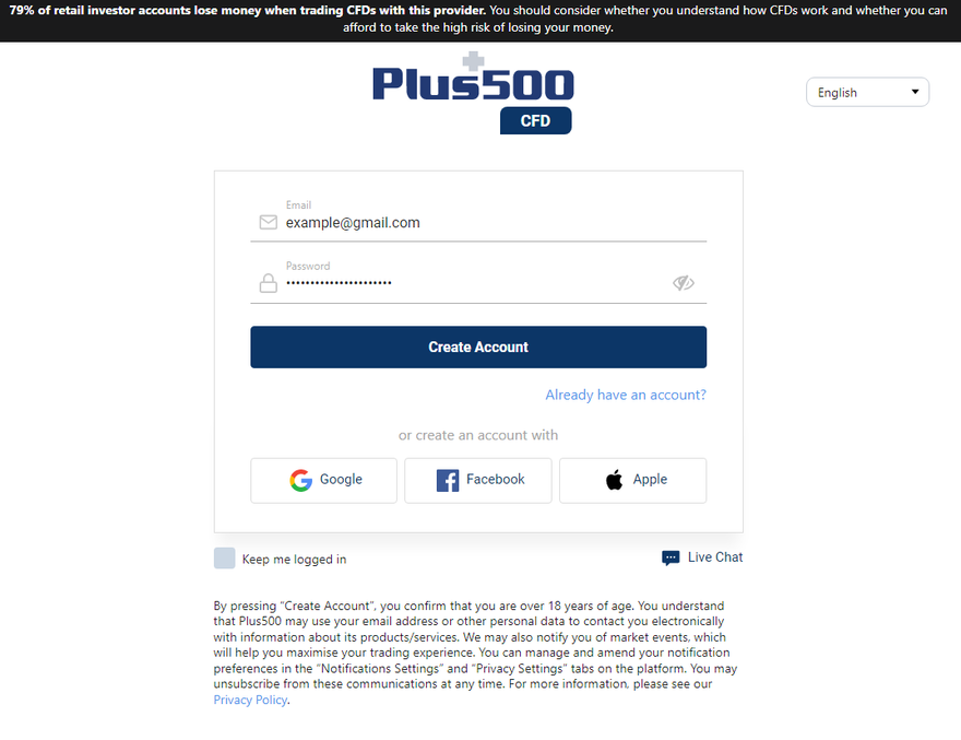 Creating a Plus500 Account