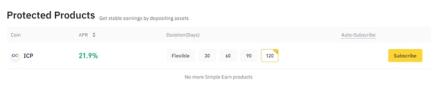 ICP staking rates on Binance