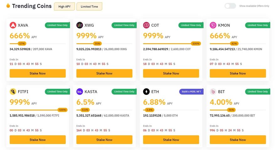 bybit trending staking coins