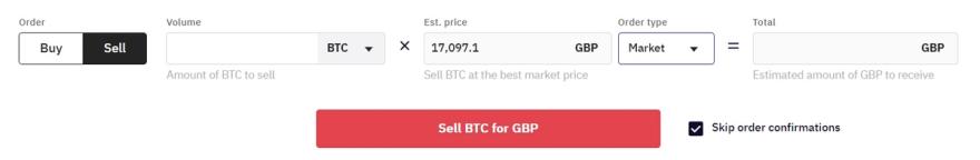 Selling Bitcoin with Kraken