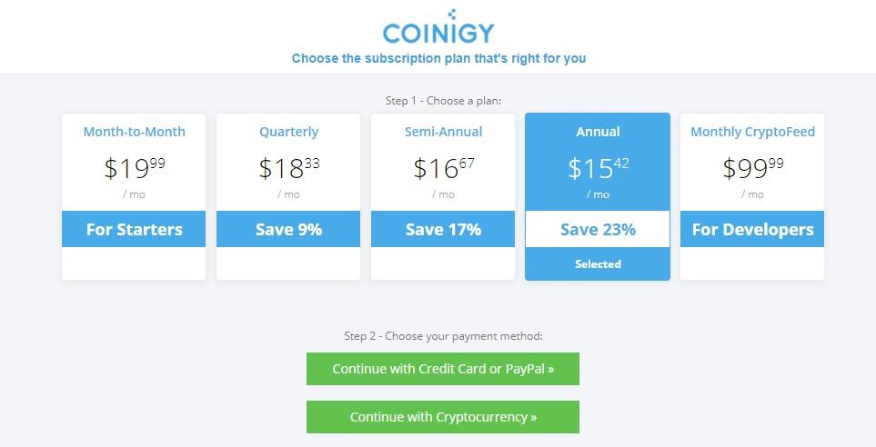 coinigy pricing
