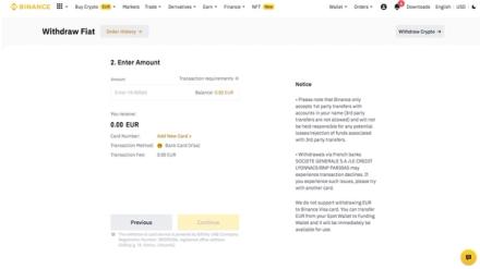 Confirm fiat withdrawal request on Binance