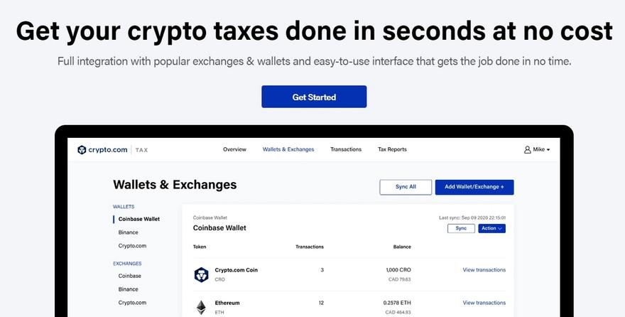 Crypto.com Tax website