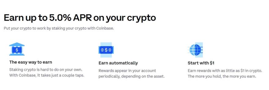 Stake coins on Coinbase to earn rewards
