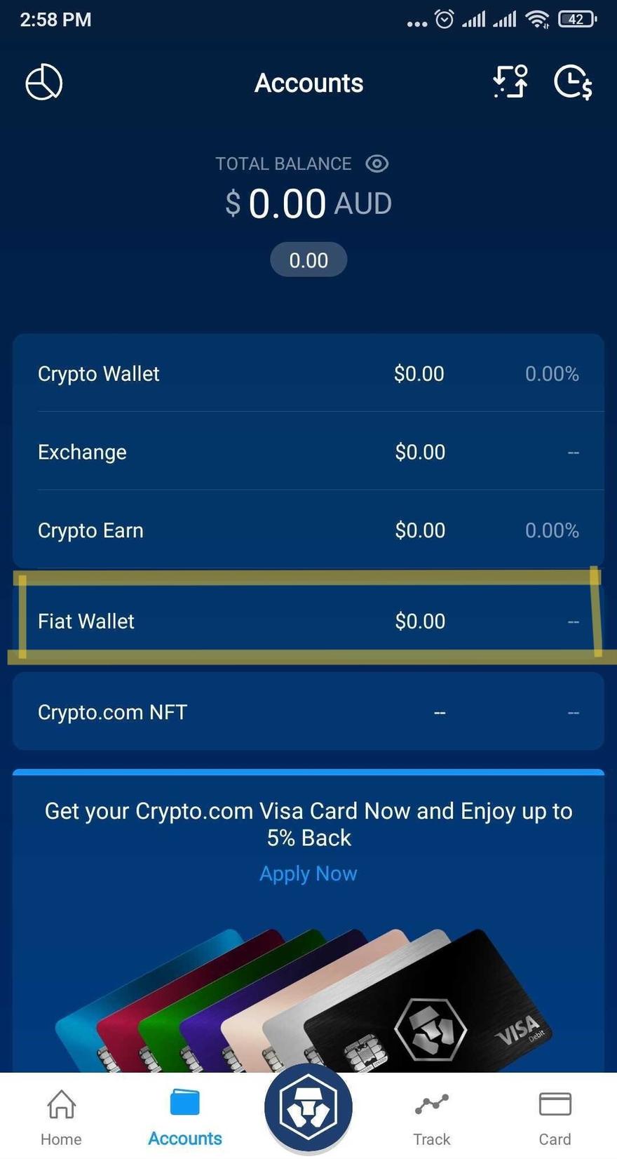 Fiat withdrawal page on Crypto.com