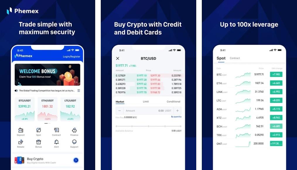 phemex mobile app
