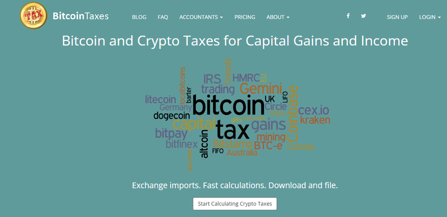 Bitcoin.Taxes website