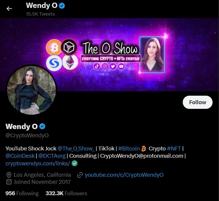 Crypto Wendy O Twitter