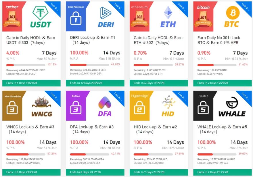 Gate.io Earn rewards