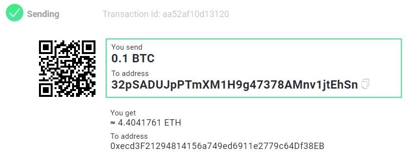 changenow deposit crypto