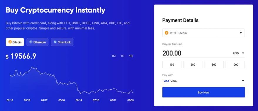 Buying crypto instantly with credit card on Phemex