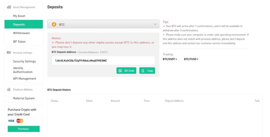 bitforex deposit