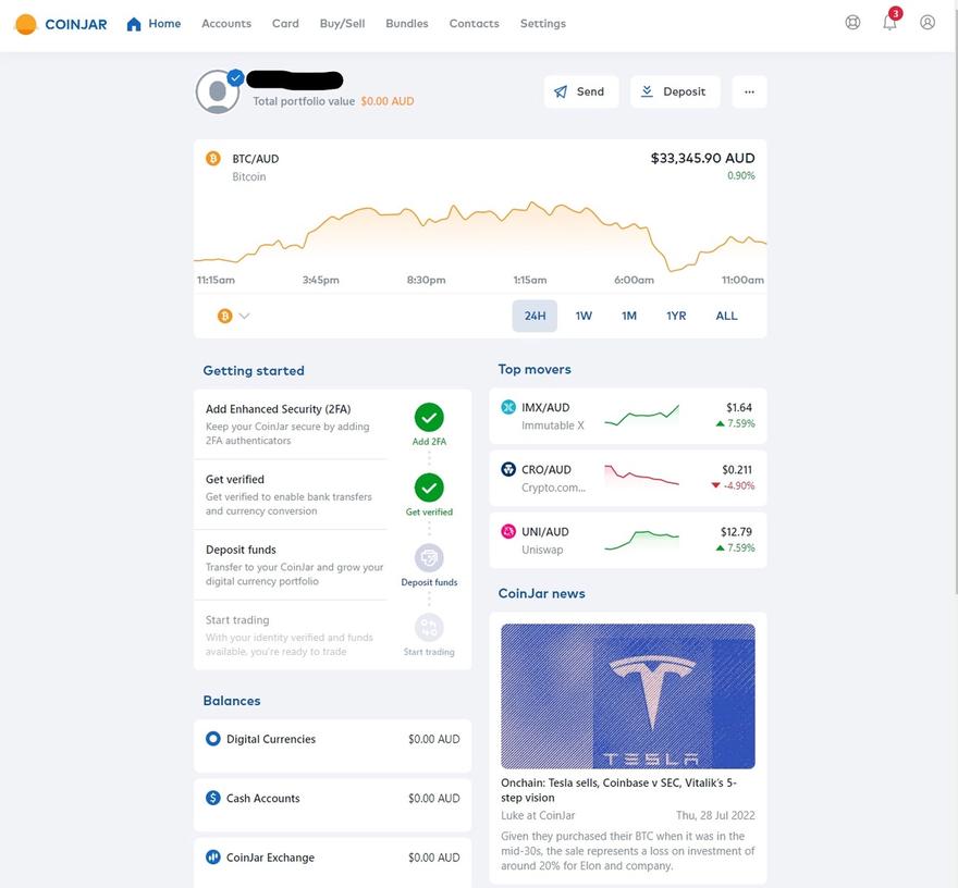 coinjar dashboard