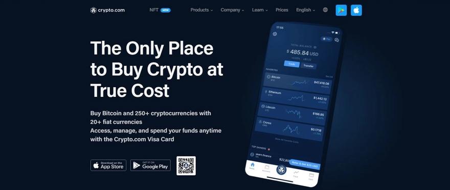 Buy crypto with fiat at true cost on Crypto.com