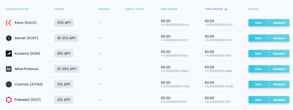 Digital Surge Earn interest wallet screenshot