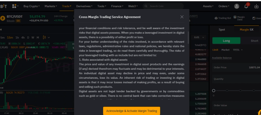 ByBit margin trading agreement