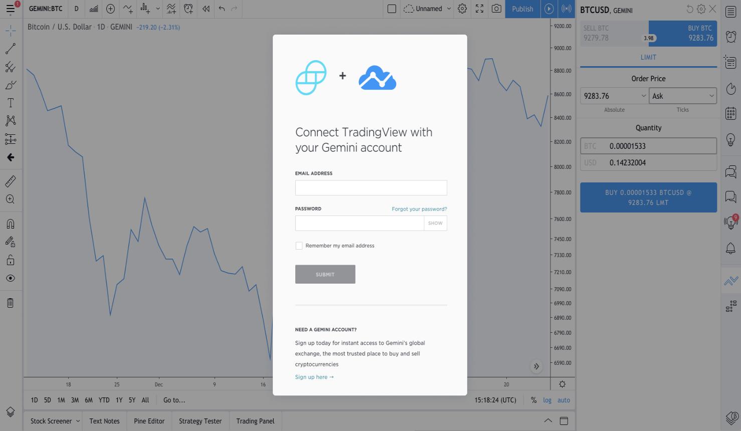 Gemini Trading View